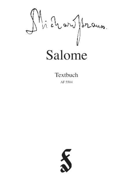 Cover: 9783795778729 | Salome. Libretto | Richard Strauss | Taschenbuch | 36 S. | Deutsch