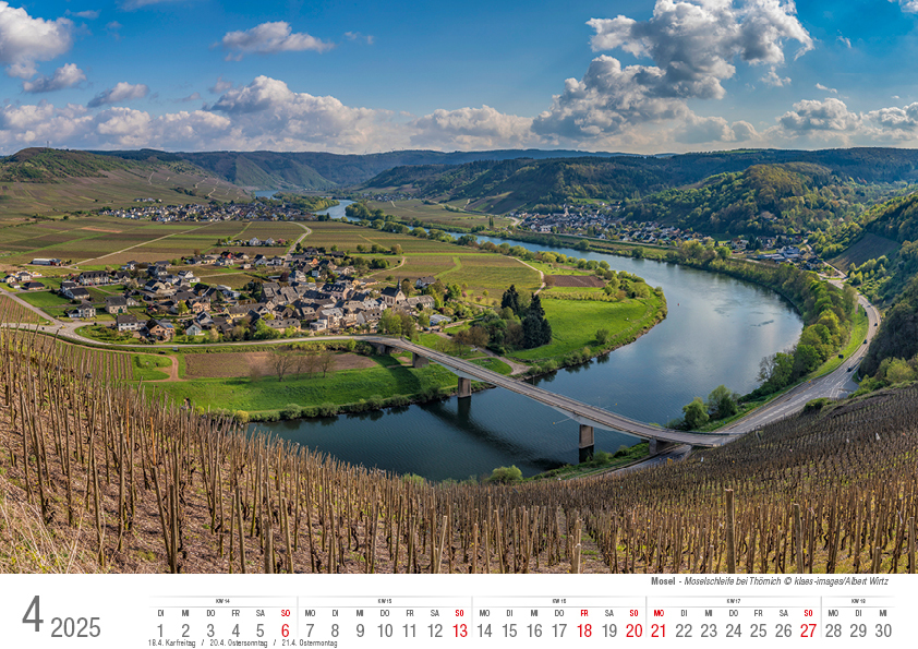 Bild: 9783965352117 | Mosel von Trier bis Koblenz 2025 Bildkalender A4 quer, spiralgebunden