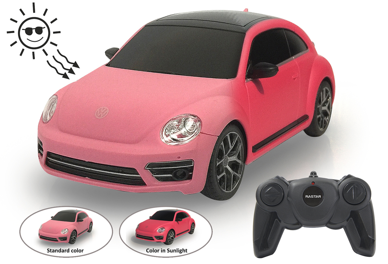 Bild: 4042774464721 | Jamara VW New Beetle 1:24 pink/rot 2,4GHz | Stück | in Farbkarton