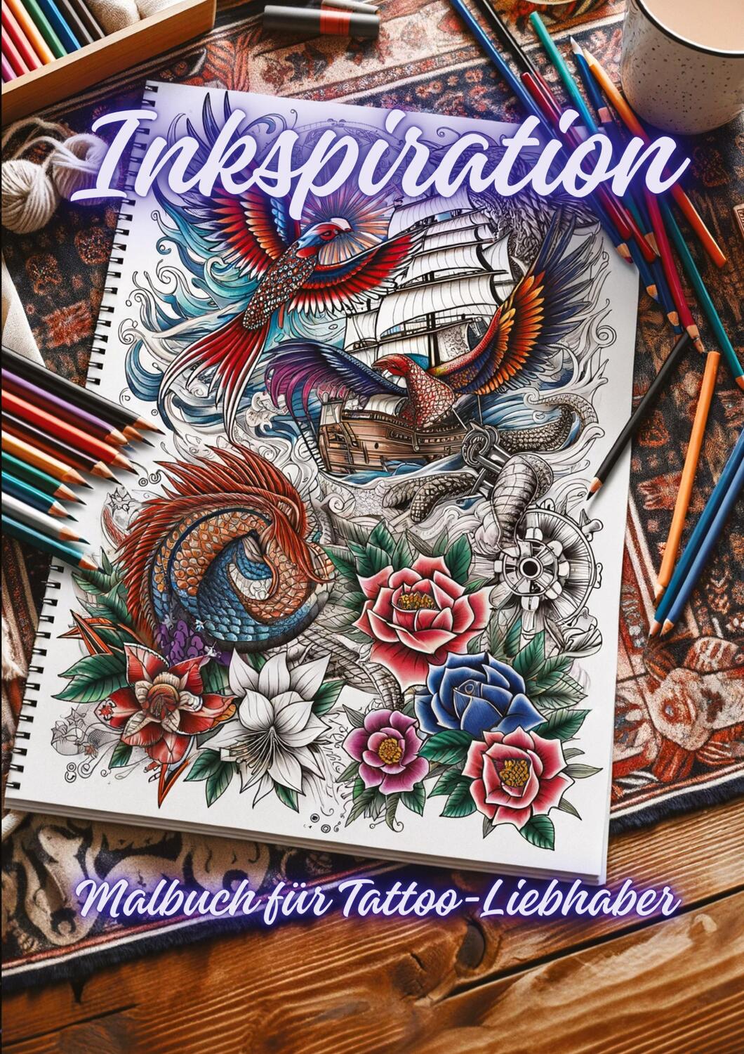 Cover: 9783384057853 | Inkspiration | Malbuch für Tattoo-Liebhaber | Diana Kluge | Buch