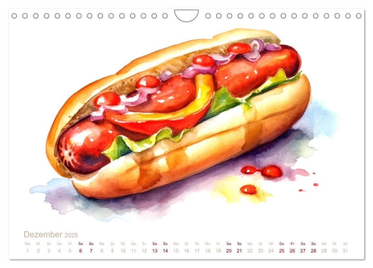 Bild: 9783435014989 | FAST FOOD AQUARELLE (Wandkalender 2025 DIN A4 quer), CALVENDO...