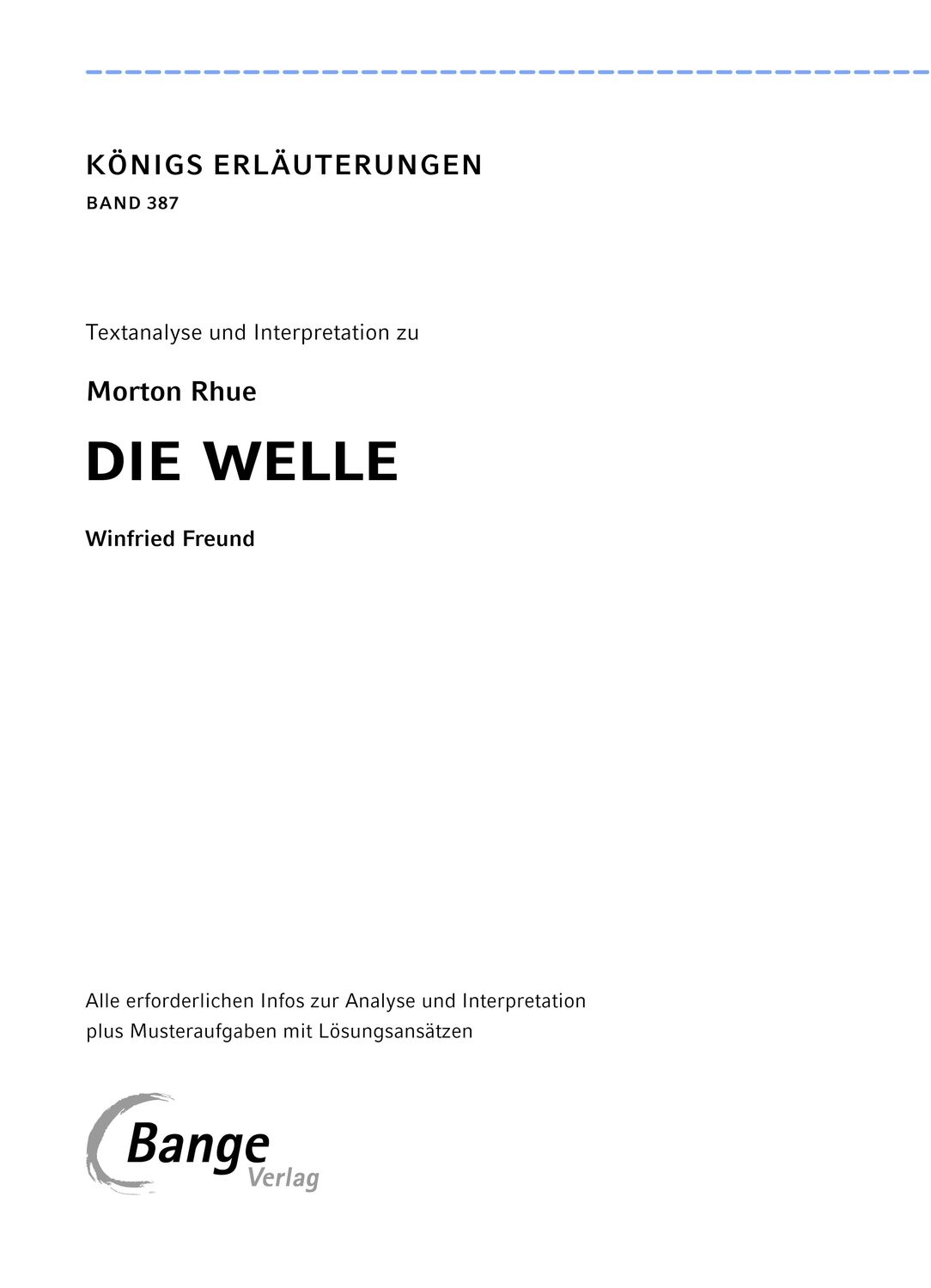 Bild: 9783804420717 | Die Welle | Morton Rhue | Taschenbuch | Deutsch | 2022 | Bange, C