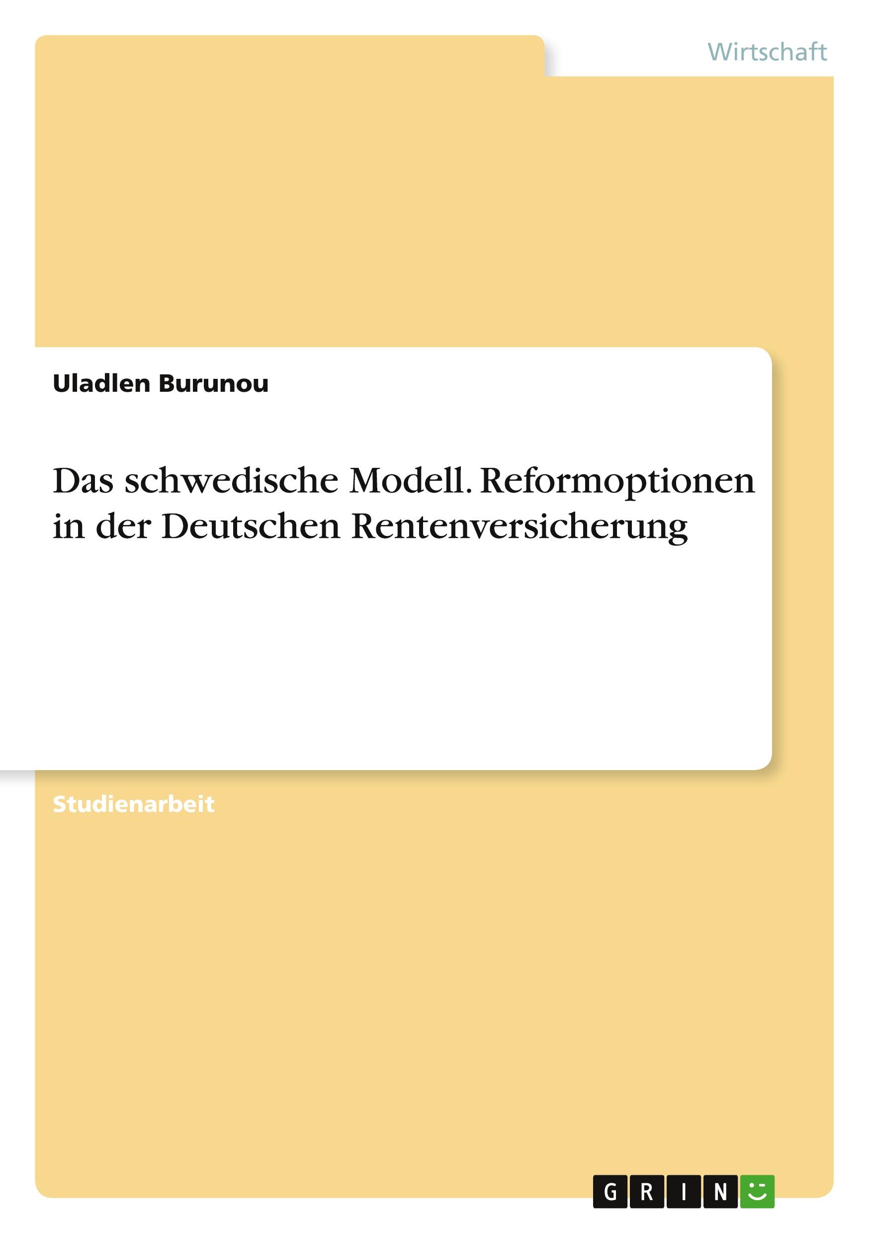 Cover: 9783346551399 | Das schwedische Modell. Reformoptionen in der Deutschen...