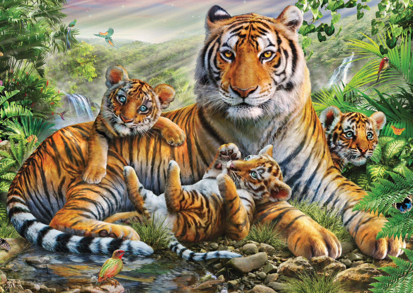 Bild: 4001504589868 | Tiger und Welpen (Puzzle) | Erwachsenenpuzzle 1.000 Teile | Spiel