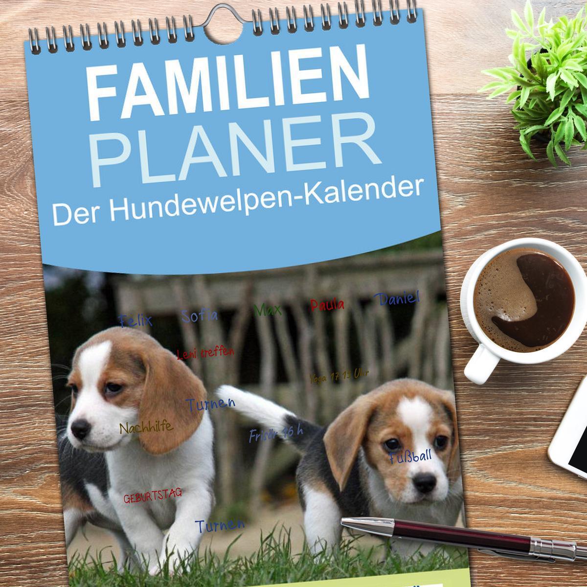 Bild: 9783457111376 | Familienplaner 2025 - Der Hundewelpen-Geburtstagskalender mit 5...