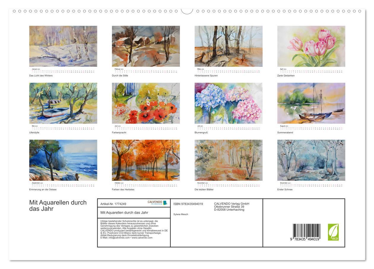 Bild: 9783435494019 | Mit Aquarellen durch das Jahr (hochwertiger Premium Wandkalender...