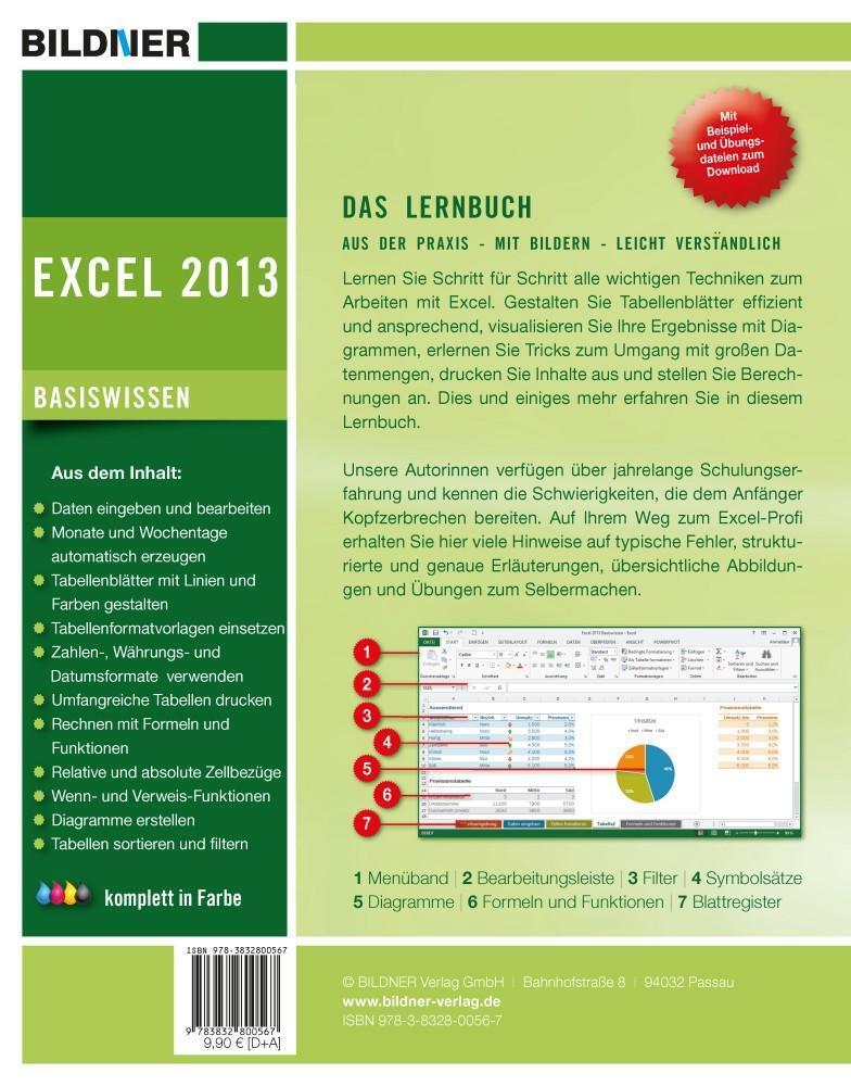 Rückseite: 9783832800567 | Excel 2013 - Basiswissen für Excel-Einsteiger | Baumeister (u. a.)