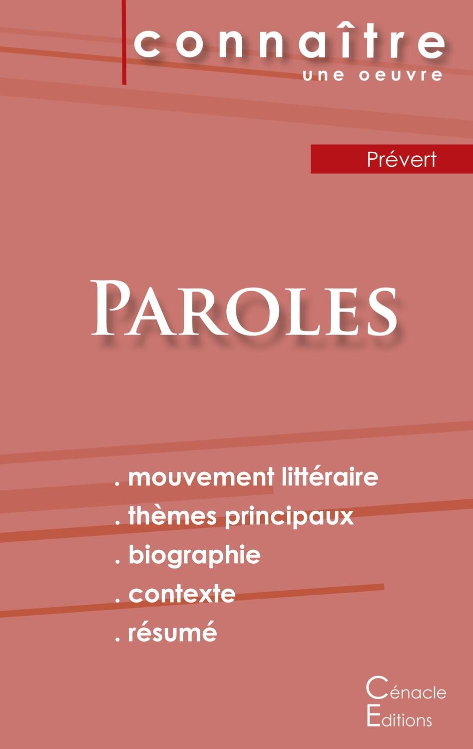 Cover: 9782367887456 | Fiche de lecture Paroles de Prévert (Analyse littéraire de...