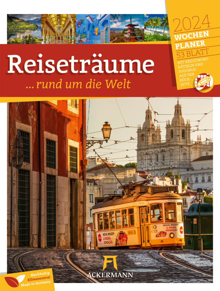 Cover: 9783838434056 | Reiseträume - Wochenplaner Kalender 2024 | Ackermann Kunstverlag