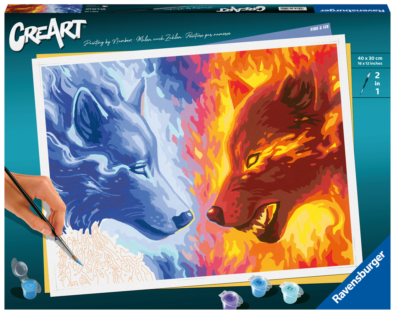 Cover: 4005556235490 | Ravensburger CreArt - Malen nach Zahlen 23549 - Fire &amp; Ice - ab 14...