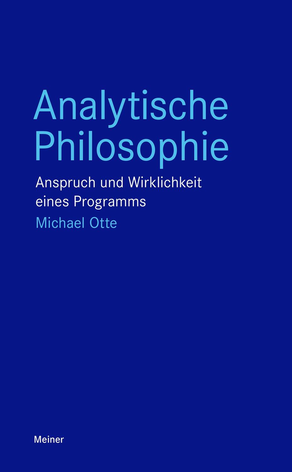 Cover: 9783787338269 | Analytische Philosophie | Anspruch und Wirklichkeit eines Programms