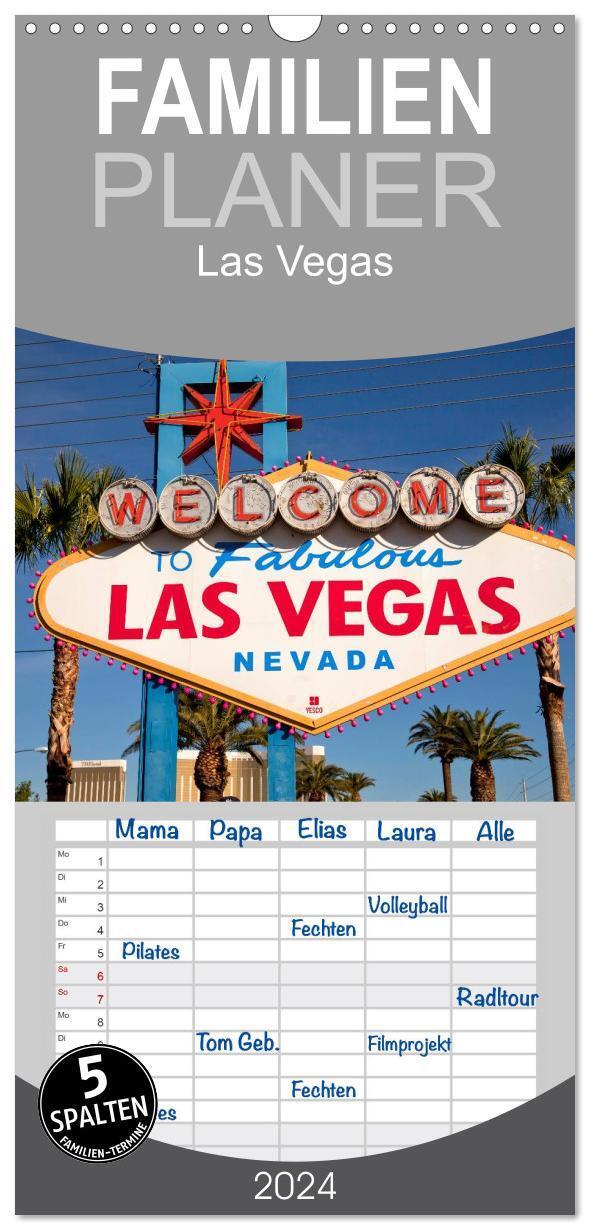 Cover: 9783383091339 | Familienplaner 2024 - Las Vegas mit 5 Spalten (Wandkalender, 21 x...