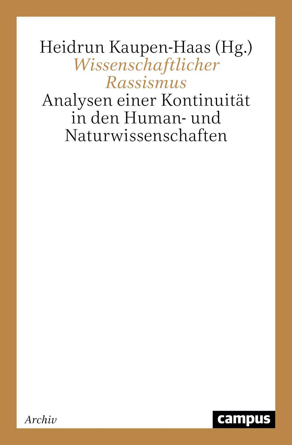 Cover: 9783593362281 | Wissenschaftlicher Rassismus | Heidrun Kaupen-Haas | Taschenbuch