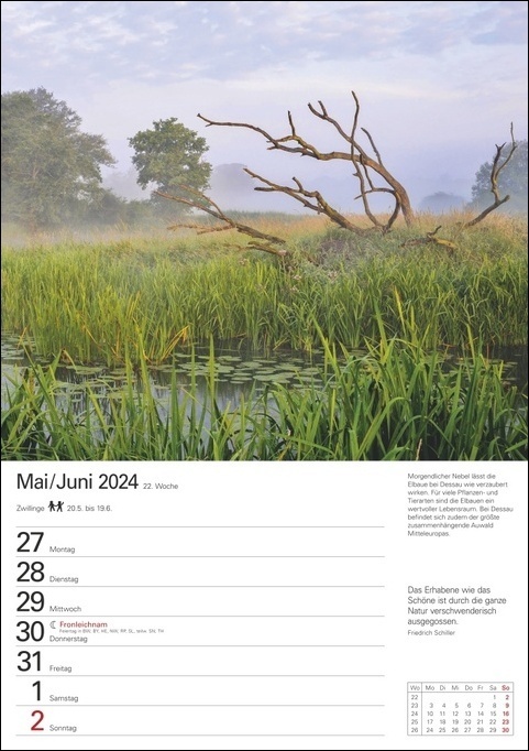 Bild: 9783840032554 | Naturschätze Deutschlands Wochenplaner 2024. Foto-Wandkalender zum...
