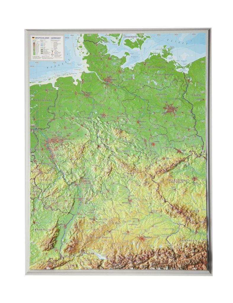 Cover: 4280000002037 | Reliefkarte Deutschland klein 1 : 2 400 000 | (Land-)Karte | Deutsch
