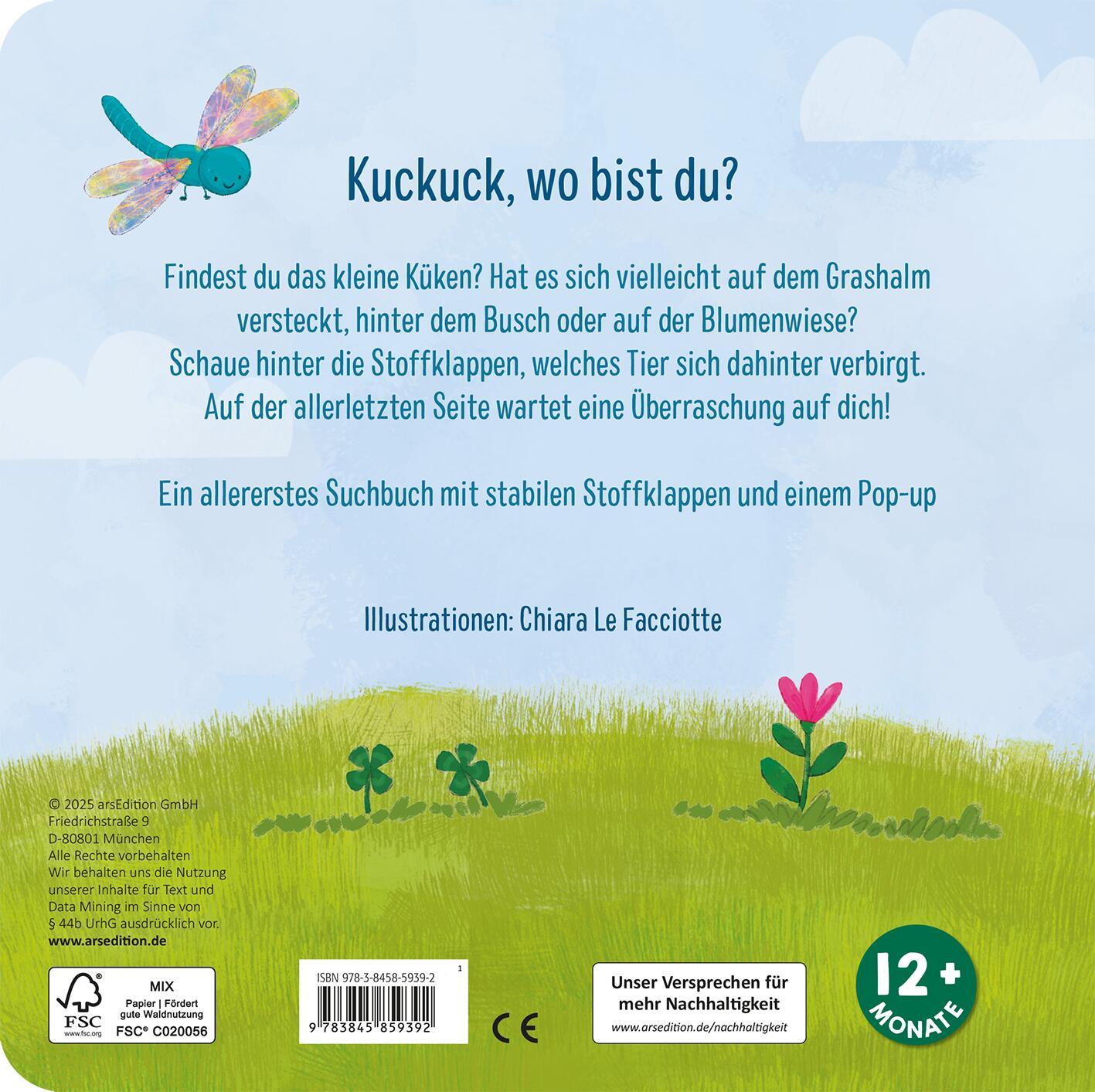 Rückseite: 9783845859392 | Kuckuck, wo bist du? | Mit Stoffklappen und Pop-up | Facciotte | Buch