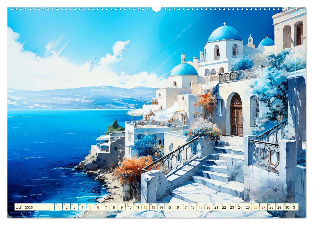 Bild: 9783383865053 | Santorini Inselträume (Wandkalender 2025 DIN A2 quer), CALVENDO...