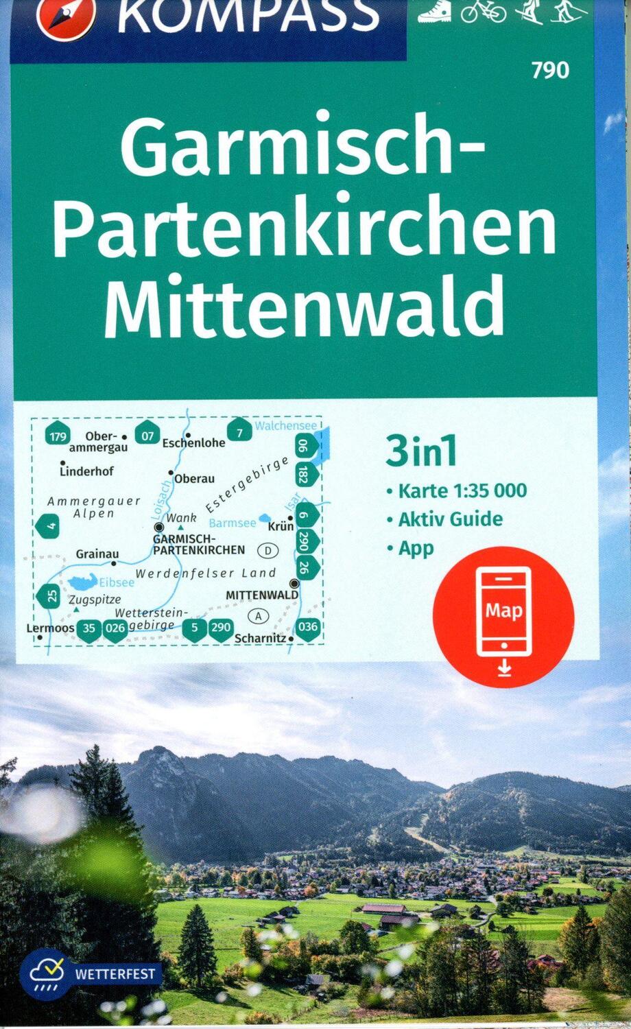 Cover: 9783991218159 | KOMPASS Wanderkarte 790 Garmisch-Partenkirchen, Mittenwald 1:35.000