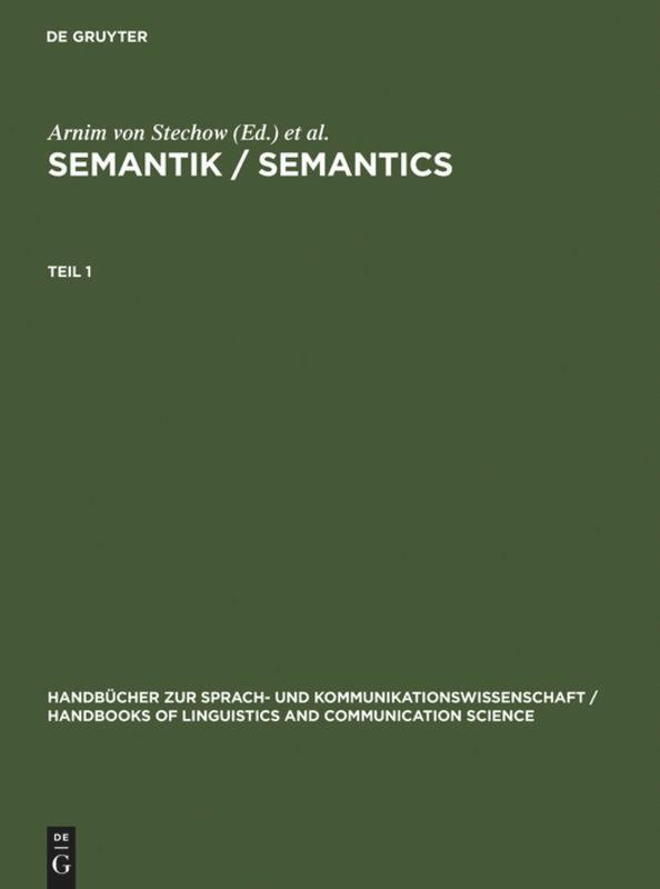 Cover: 9783110126969 | Semantik / Semantics | Dieter Wunderlich (u. a.) | Buch | ISSN | 1991