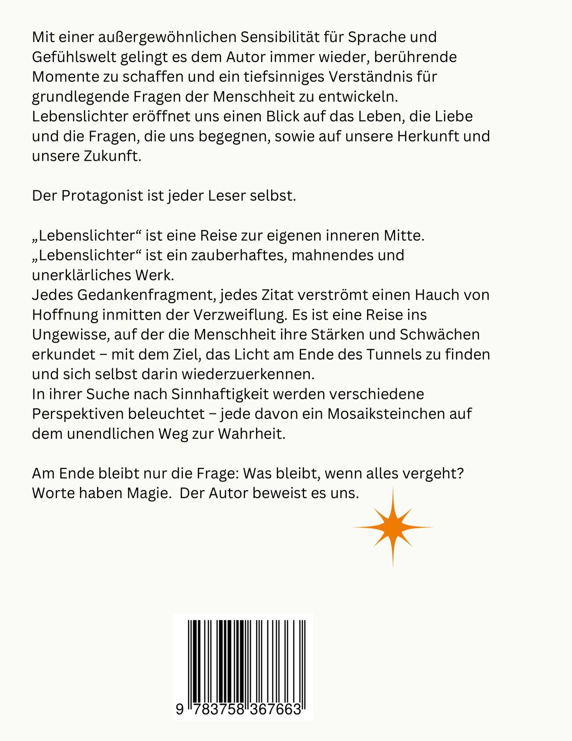 Rückseite: 9783758367663 | Lebenslichter | Ein lebensbegleitendes, inspirierendes Geschenkbuch