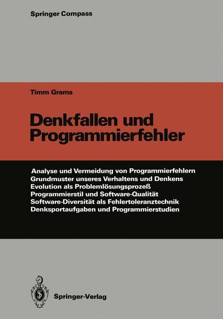 Cover: 9783642753251 | Denkfallen und Programmierfehler | Timm Grams | Taschenbuch | Deutsch