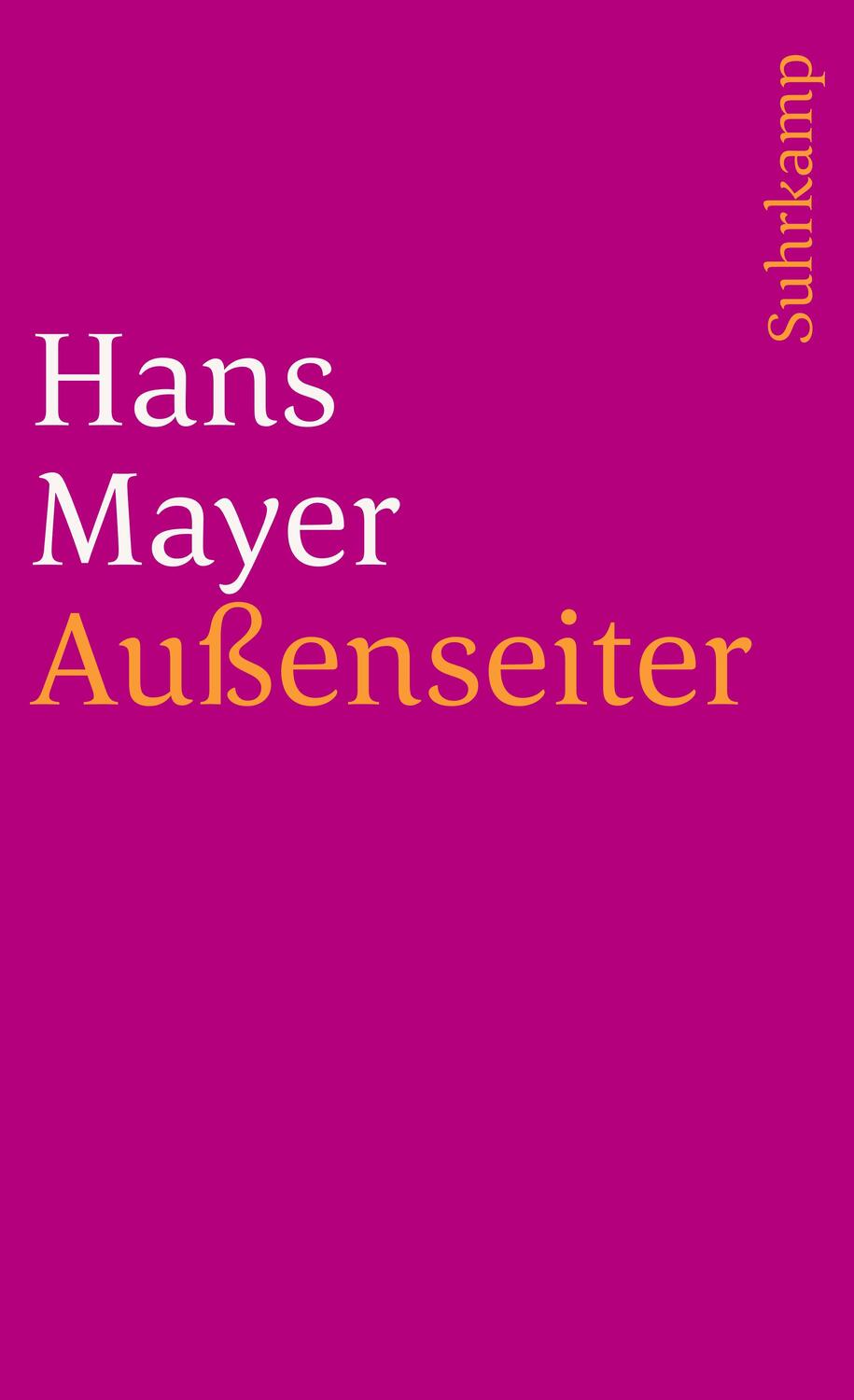 Cover: 9783518372364 | Außenseiter | Hans Mayer | Taschenbuch | Deutsch | 1981