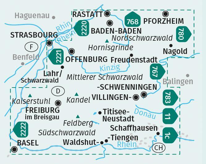 Bild: 9783991214083 | KOMPASS Wanderkarten-Set 888 Schwarzwald Gesamt (4 Karten) 1:50.000