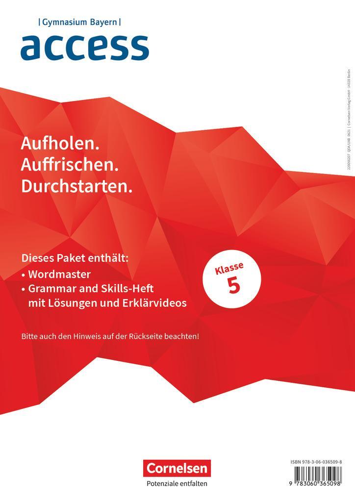 Cover: 9783060365098 | Access 5. Jahrgangsstufe. Bayern - Wordmaster und Grammar and...