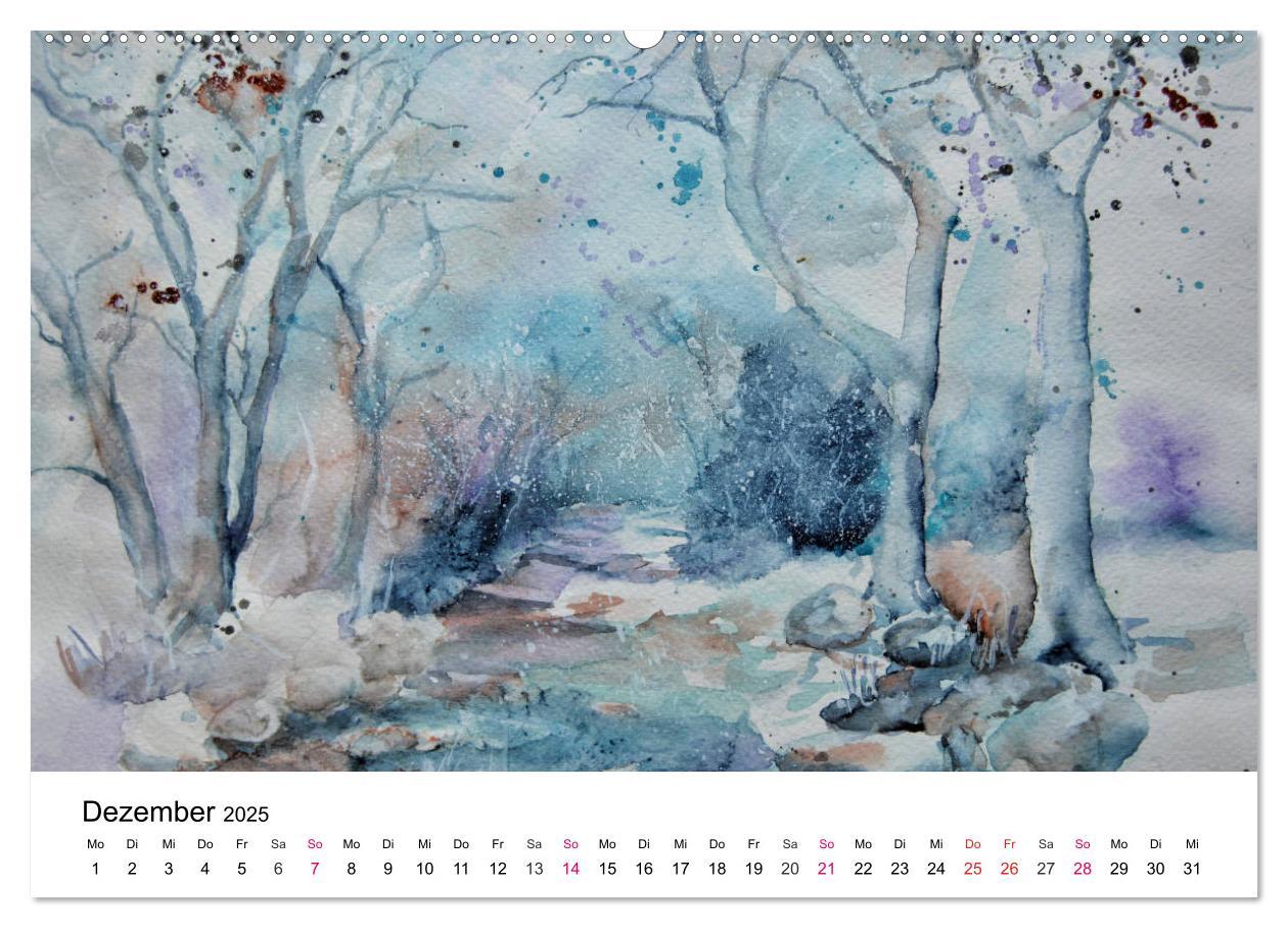 Bild: 9783435506279 | Mit Aquarellen durch das Jahr (Wandkalender 2025 DIN A2 quer),...