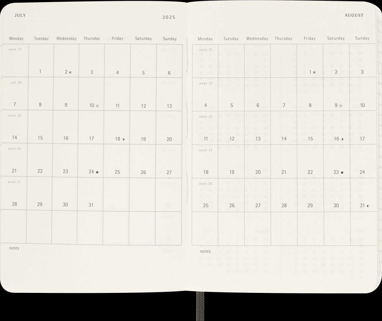 Bild: 8056999270742 | Moleskine 12 Monate Wochen Notizkalender 2025, Pocket/A6, 1 Wo = 1...