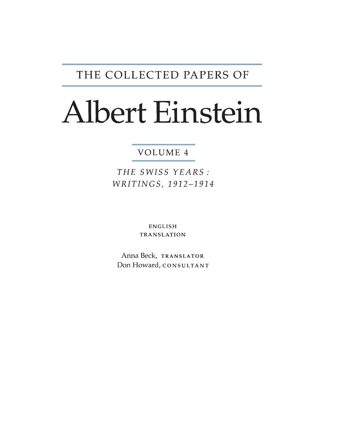 Cover: 9780691026107 | The Collected Papers of Albert Einstein, Volume 4 (English) | Einstein