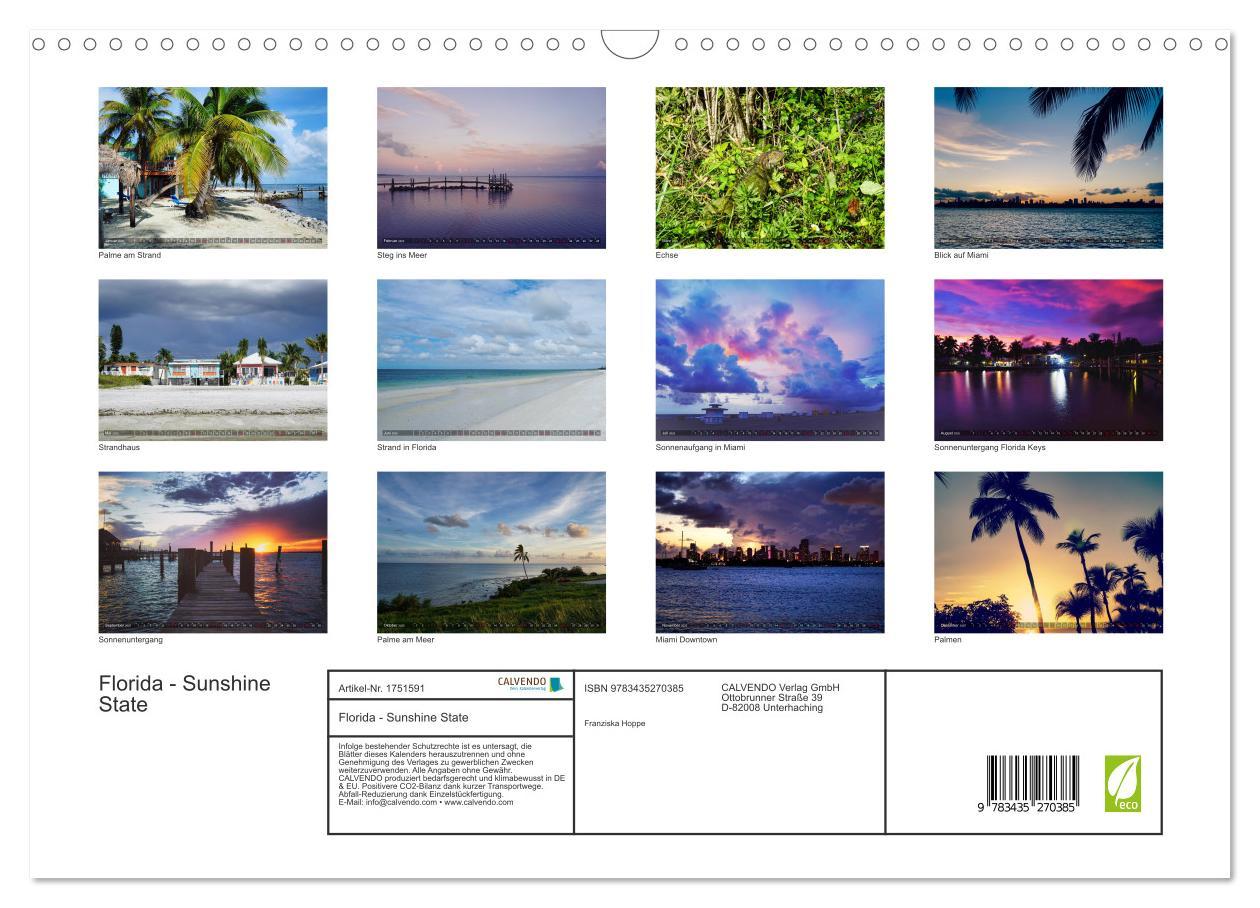 Bild: 9783435270385 | Florida - Sunshine State (Wandkalender 2025 DIN A3 quer), CALVENDO...