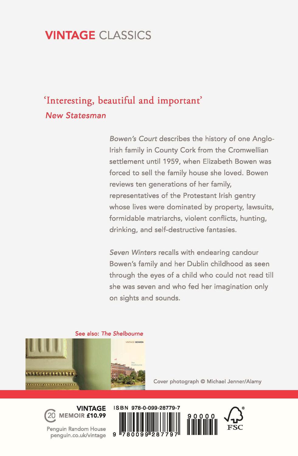 Rückseite: 9780099287797 | Bowen's Court & Seven Winters | Elizabeth Bowen | Taschenbuch | 1999