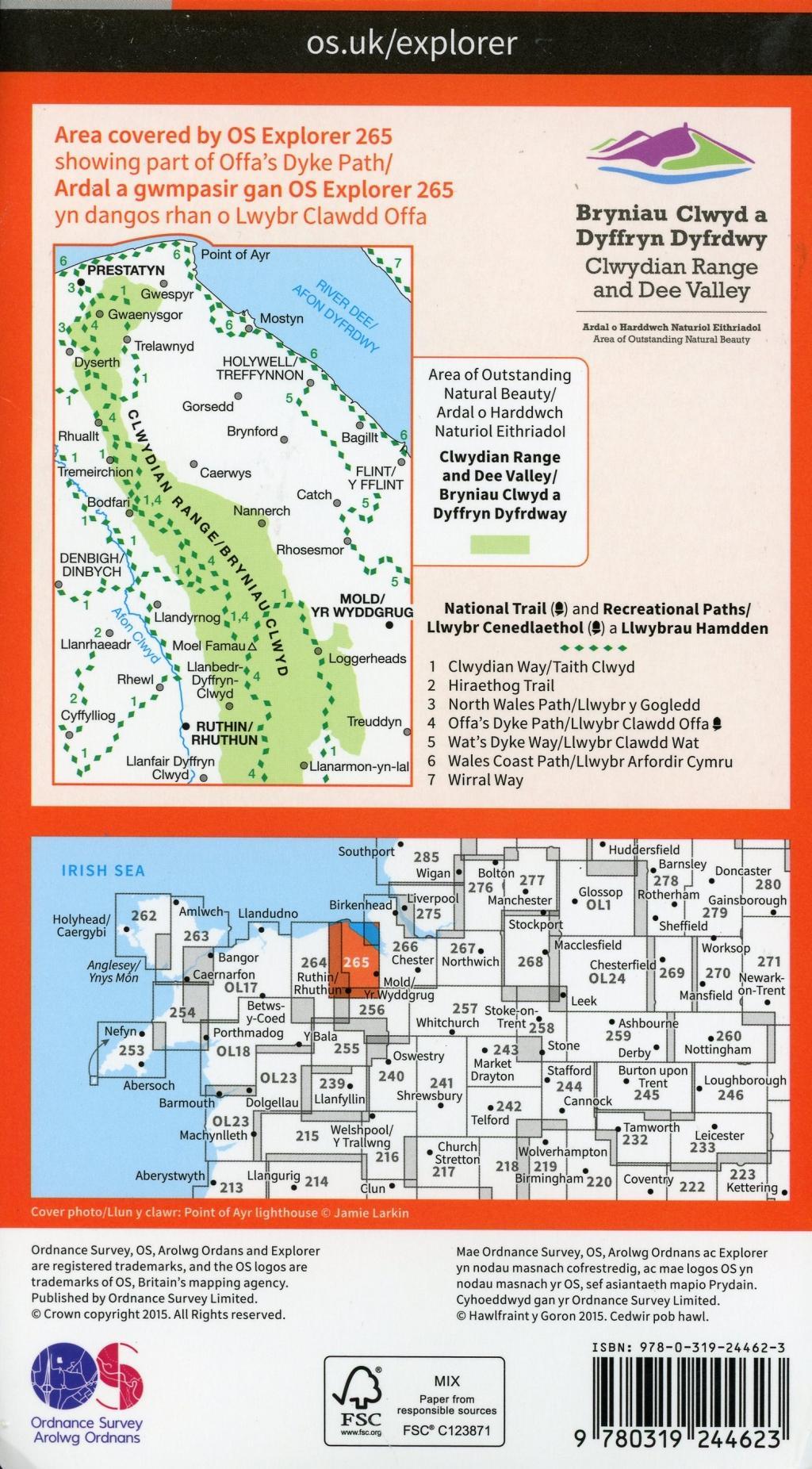 Bild: 9780319244623 | Clwydian Range, Prestatyn, Mold and Ruthin | Ordnance Survey | 2015