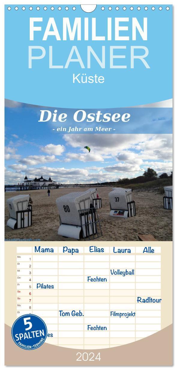 Cover: 9783383083976 | Familienplaner 2024 - Die Ostsee - Ein Jahr am Meer mit 5 Spalten...