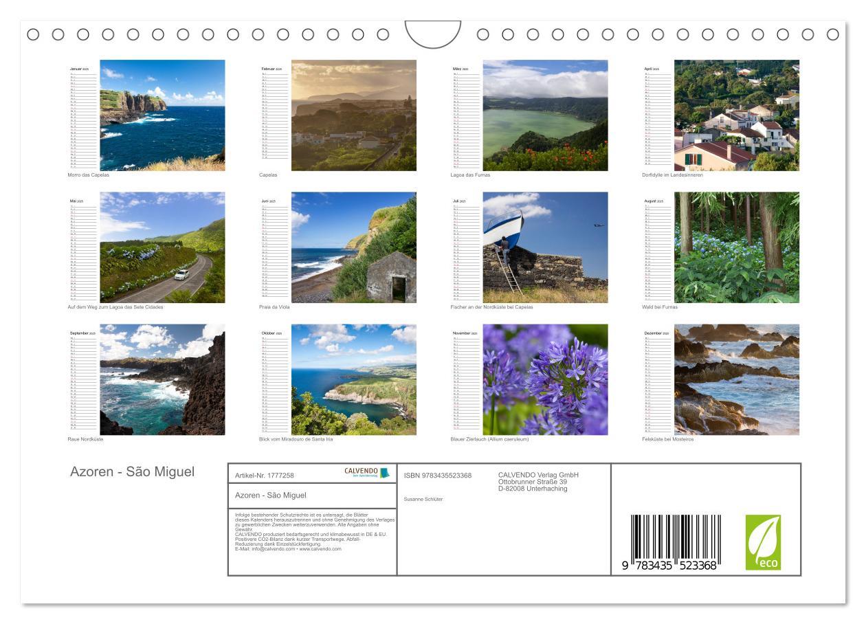 Bild: 9783435523368 | Azoren - São Miguel (Wandkalender 2025 DIN A4 quer), CALVENDO...