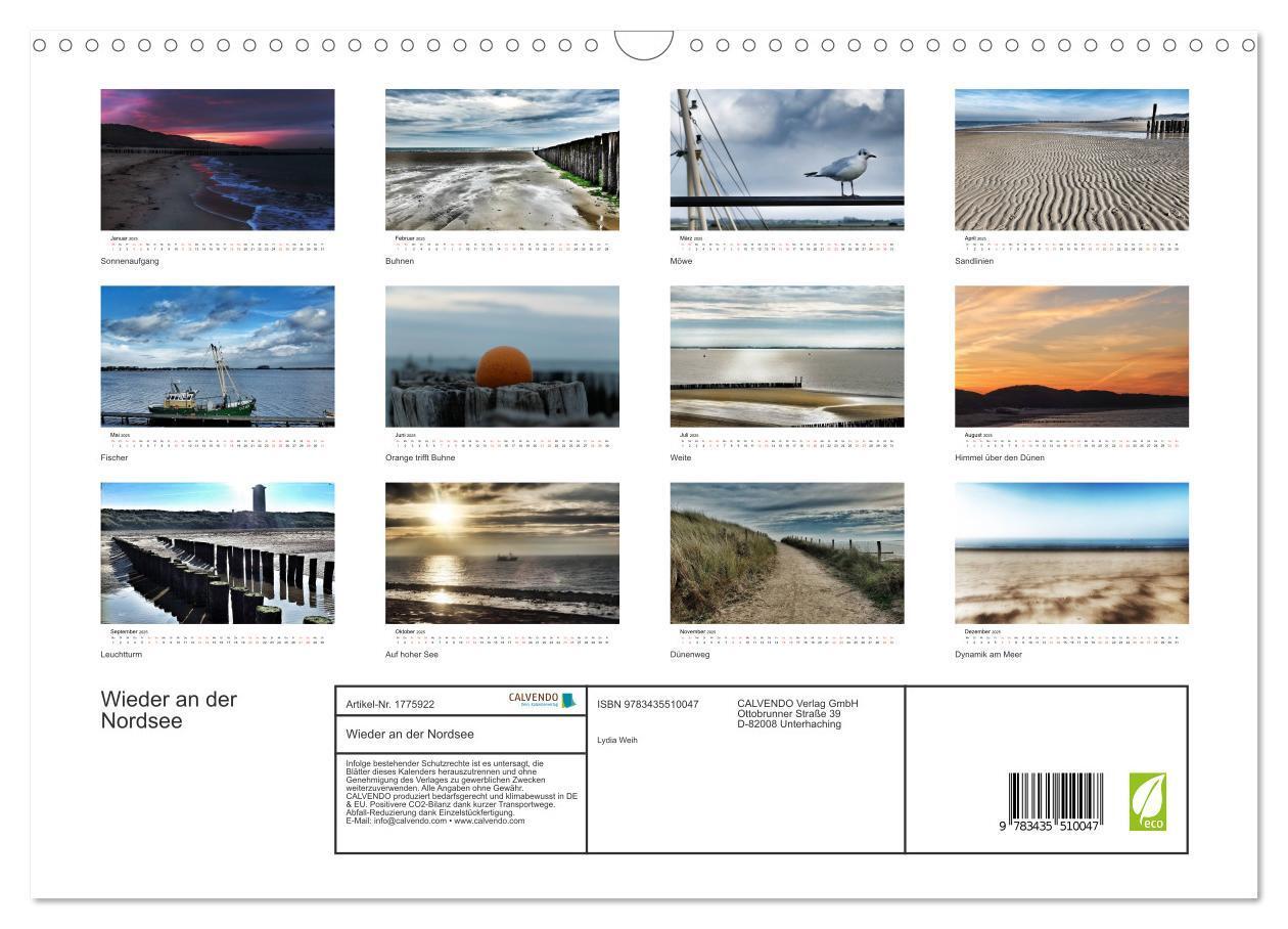 Bild: 9783435510047 | Wieder an der Nordsee (Wandkalender 2025 DIN A3 quer), CALVENDO...