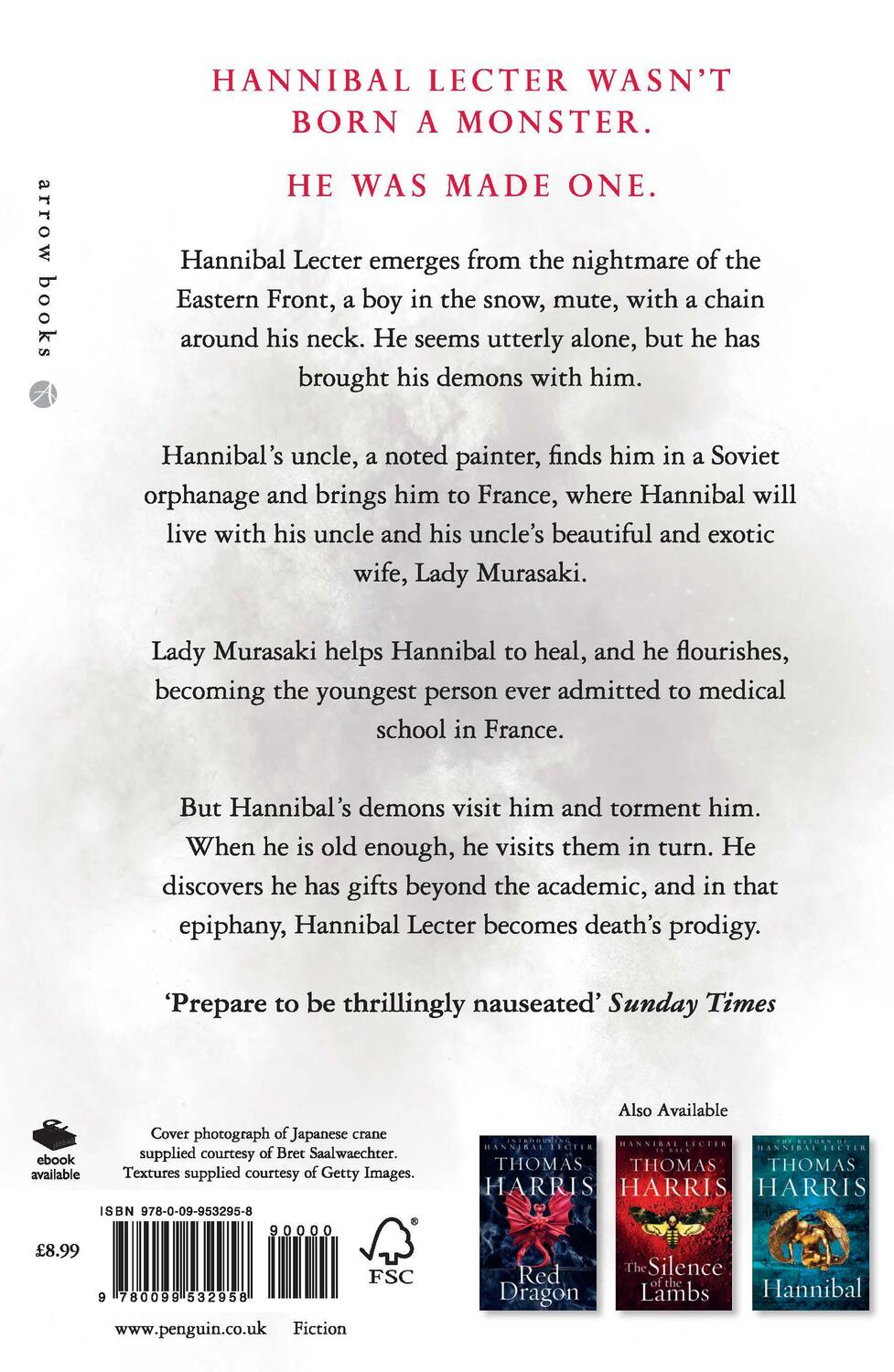 Rückseite: 9780099532958 | Hannibal Rising | (Hannibal Lecter) | Thomas Harris | Taschenbuch