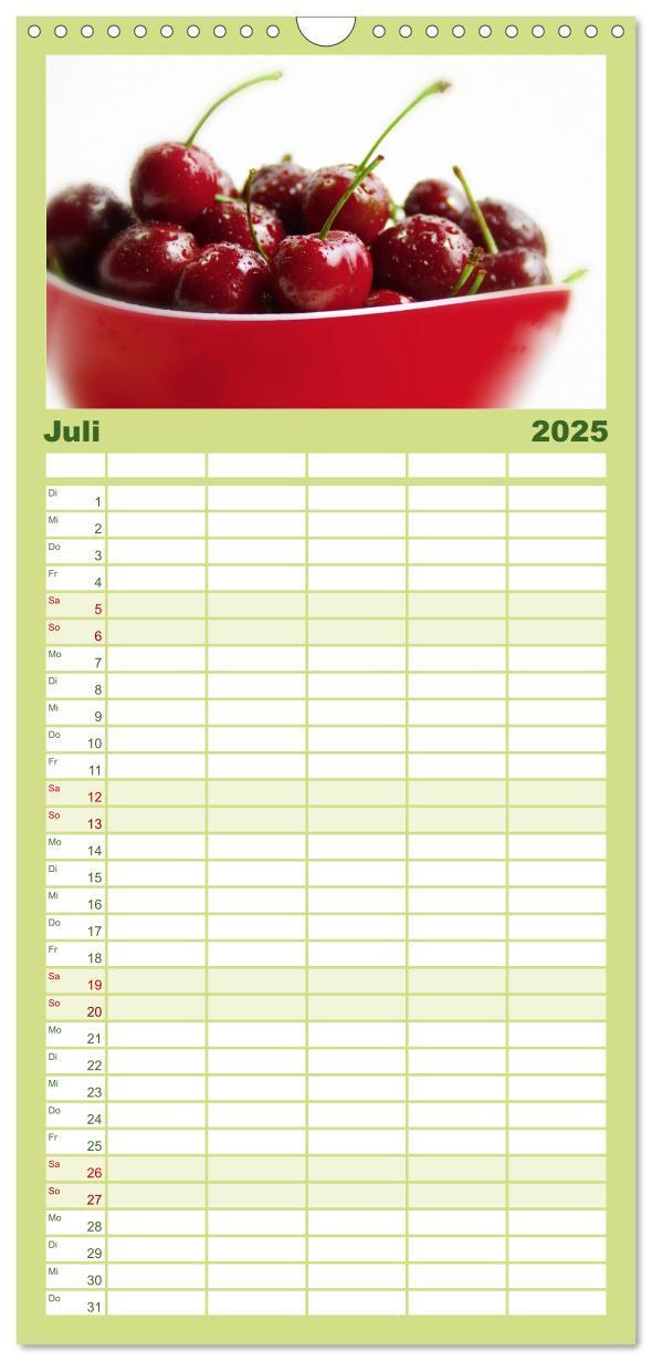 Bild: 9783457125977 | Familienplaner 2025 - Frische Früchte mit 5 Spalten (Wandkalender,...