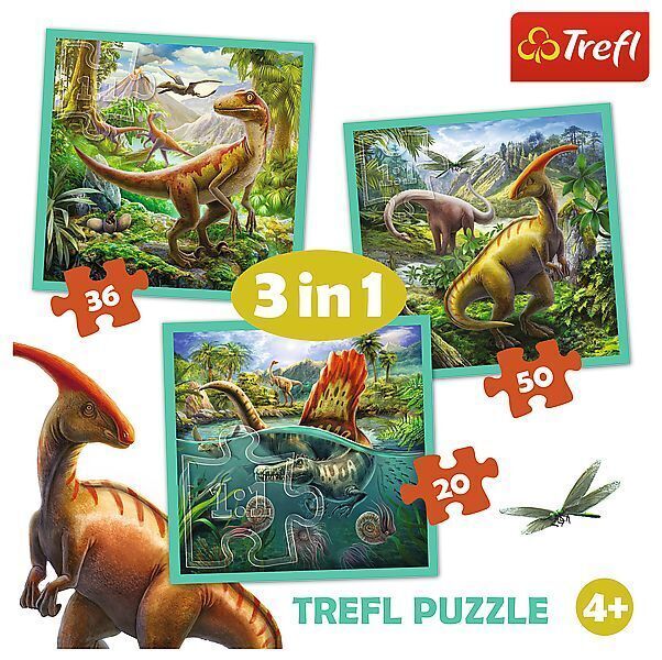 Bild: 5900511348378 | 3 in 1 Puzzle - Dinosaurier (Kinderpuzzle) | Spiel | In Spielebox