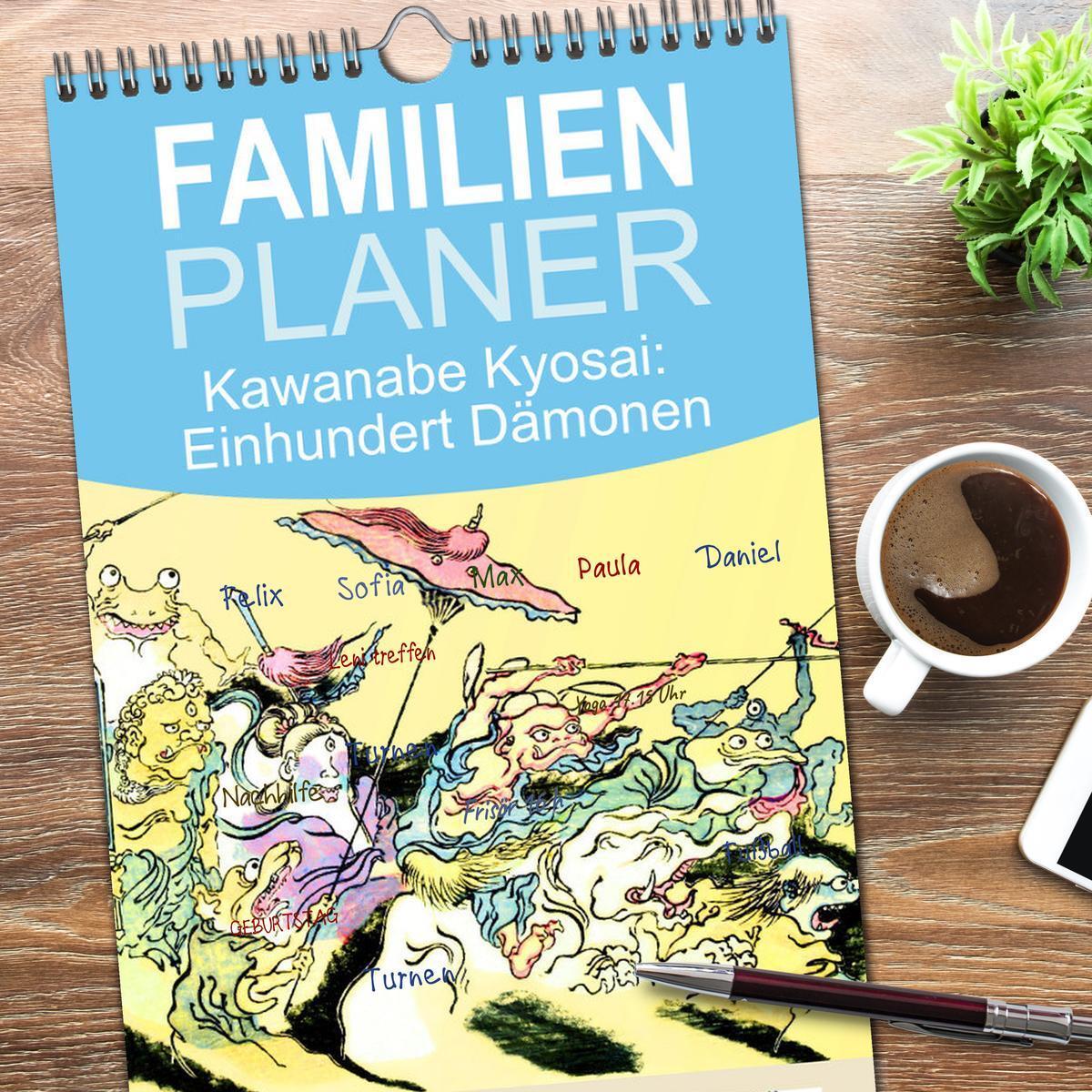 Bild: 9783457134870 | Familienplaner 2025 - Kawanabe Kyosai: Einhundert Dämonen mit 5...