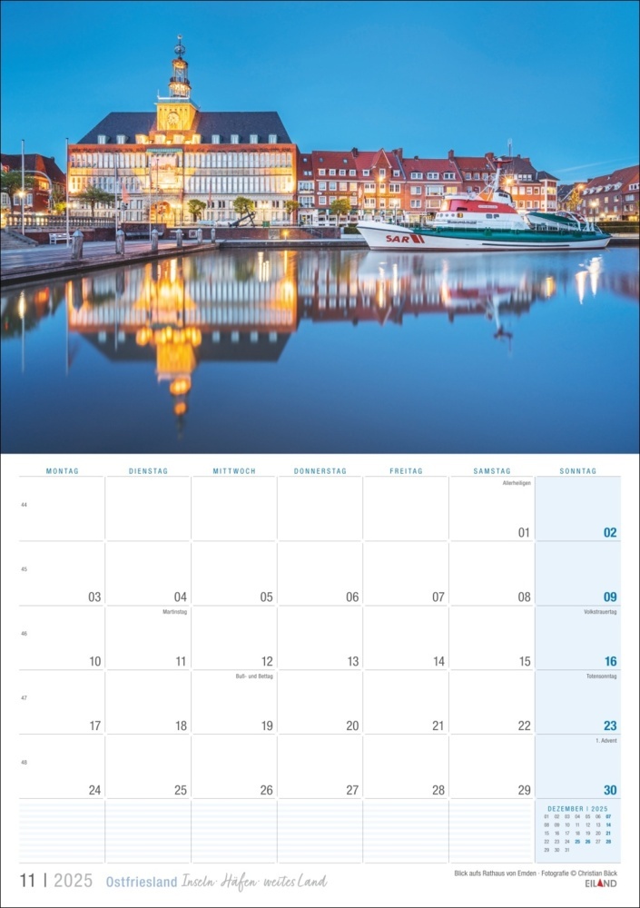 Bild: 9783964023469 | Ostfriesland Kalender 2025 - Inseln · Häfen · weites Land | Kalender