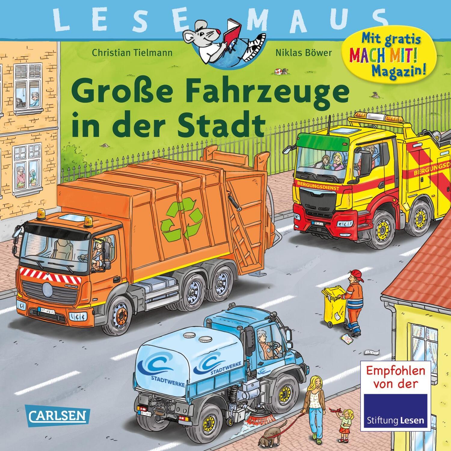 Cover: 9783551081889 | LESEMAUS 188: Große Fahrzeuge in der Stadt | Christian Tielmann | Buch