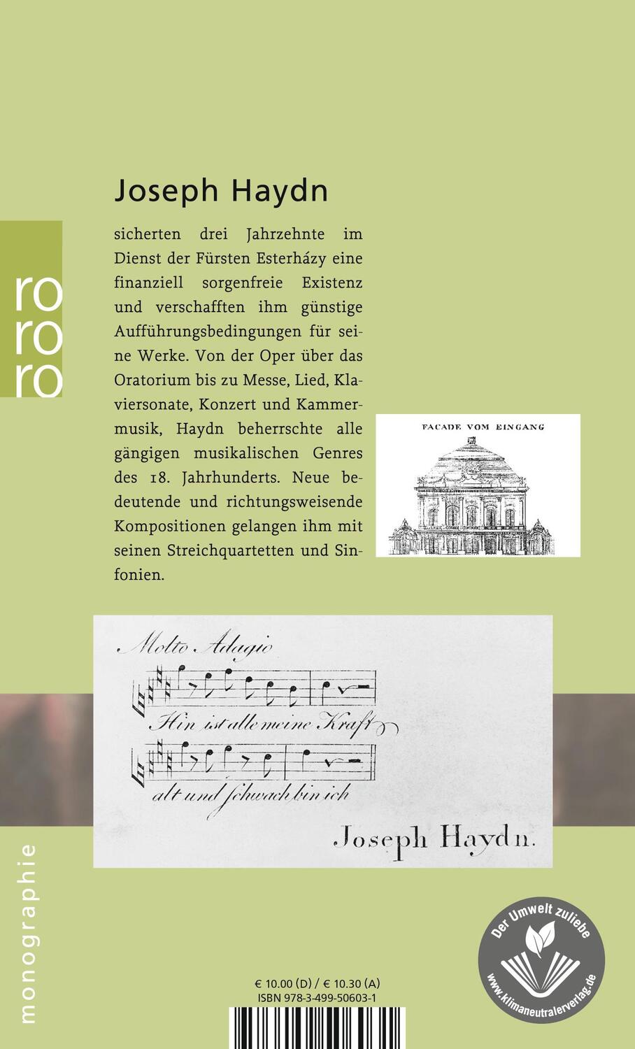 Rückseite: 9783499506031 | Joseph Haydn | Claudia Maria Knispel | Taschenbuch | Deutsch | 2003