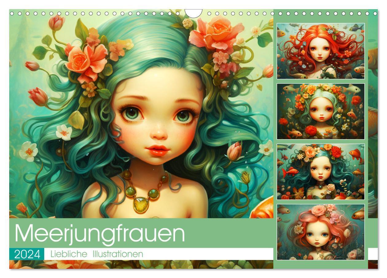Cover: 9783383670060 | Zauberhafte Meerjungfrauen. Liebliche Illustrationen (Wandkalender...
