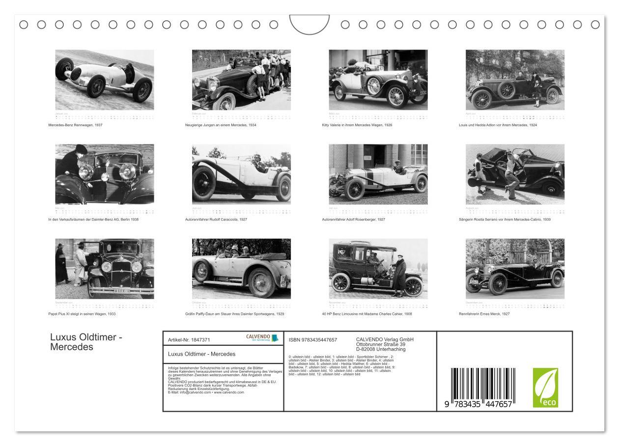 Bild: 9783435447657 | Luxus Oldtimer - Mercedes (Wandkalender 2025 DIN A4 quer), CALVENDO...