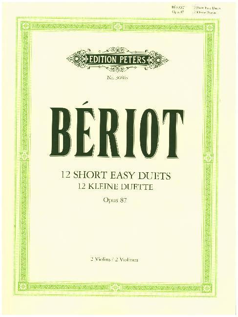 Cover: 9790577082752 | 12 kleine leichte Duette für 2 Violinen op. 87 | 12 short easy duets