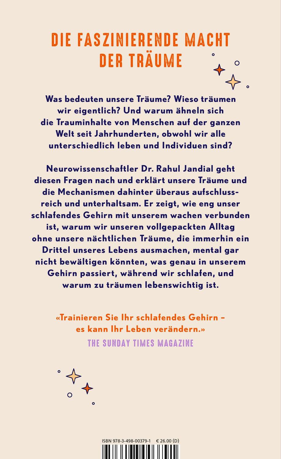 Rückseite: 9783498003791 | Warum wir träumen | Rahul Jandial | Buch | 304 S. | Deutsch | 2024