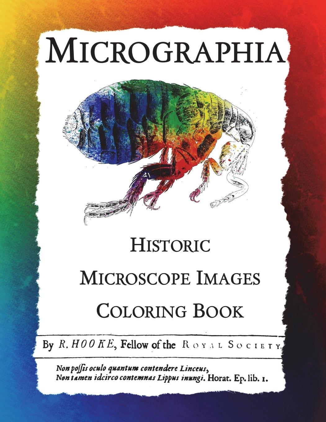 Cover: 9781943476312 | Micrographia | Historic Microscope Images Coloring Book | Frankie Bow