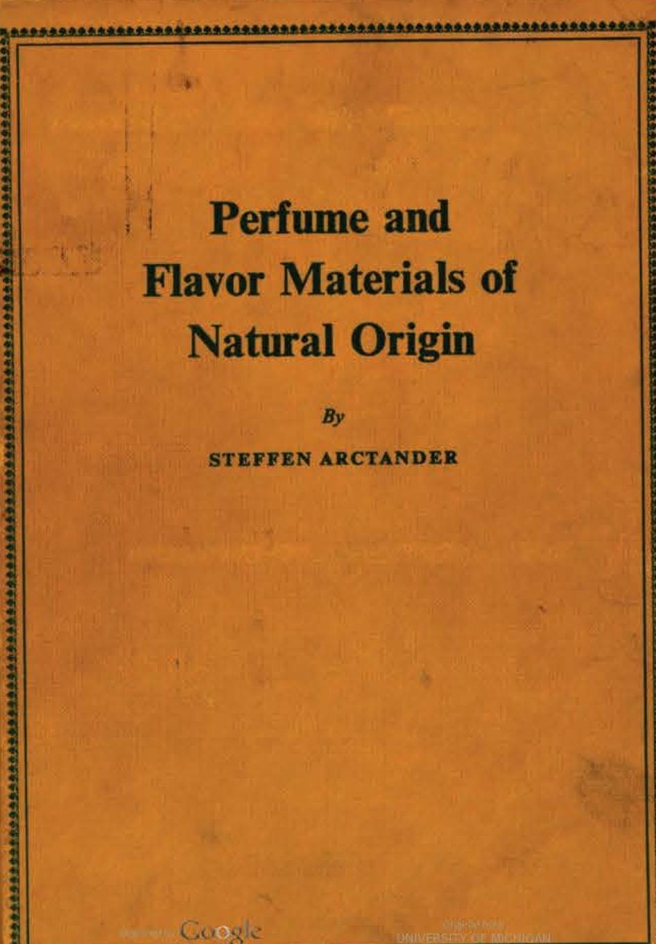 Cover: 9780244329211 | Perfume and Flavor Materials of Natural Origin | Steffen Arctander